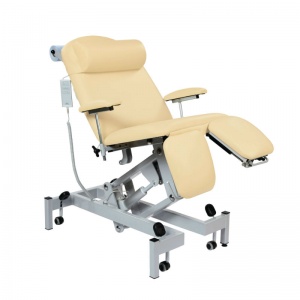 Sunflower Medical Beige Fusion Electric Height Treatment Chair with Split Foot Section and Tilting Seat