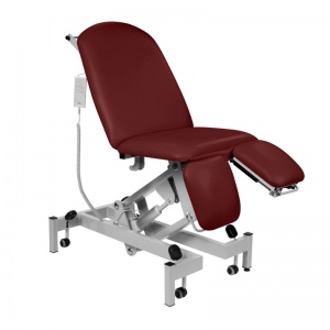 Sunflower Medical Red Wine Fusion Electric Height Treatment Chair with Split Foot Section