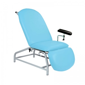 Sunflower Medical Cool Blue Fusion Fixed-Height Phlebotomy Chair with Adjustable Feet