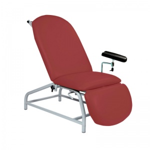 Sunflower Medical Red Wine Fusion Fixed-Height Phlebotomy Chair with Adjustable Feet