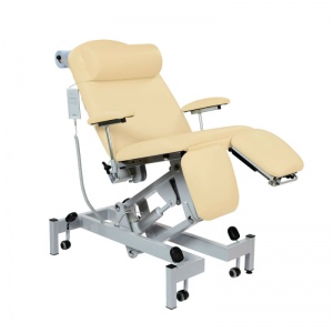 Sunflower Medical Beige Fusion Powered Headrest Treatment Chair with Split Foot Section and Tilting Seat