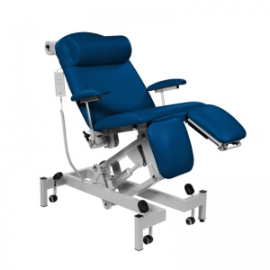 Sunflower Medical Navy Fusion Powered Headrest Treatment Chair with Split Foot Section and Tilting Seat