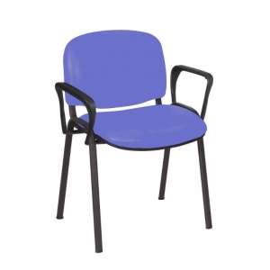 Sunflower Medical Mid Blue Vinyl Galaxy Visitor Chair with Arms