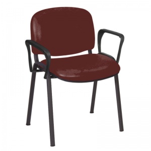 Sunflower Medical Red Wine Vinyl Galaxy Visitor Chair with Arms