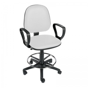 Sunflower Medical White Gas-Lift Chair with Foot Ring and Arm Rests