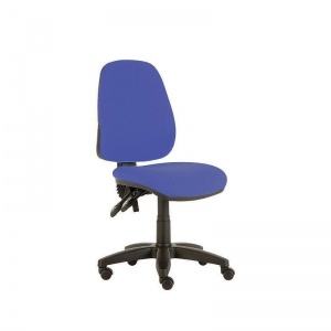 Sunflower Medical Mid Blue High-Back Twin-Lever Vinyl Consultation Chair with Black Base