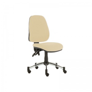 Sunflower Medical Beige High-Back Twin-Lever Intervene Consultation Chair with Chrome Base