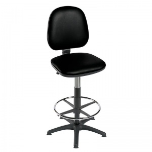 Sunflower Medical High-Level Black Gas-Lift Chair with Foot Ring and Glides