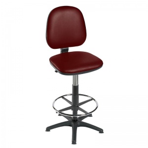 Sunflower Medical High-Level Red Wine Gas-Lift Chair with Foot Ring and Glides