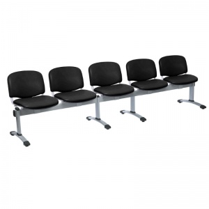 Sunflower Medical Black Vinyl Venus Visitor 5 Section Seating with Five Seats
