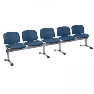 Sunflower Medical Navy Vinyl Venus Visitor 5 Section Seating with Five Seats