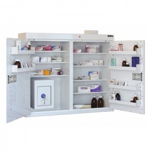 Sunflower Medical Medicine Cabinet 91 x 100 x 30cm with Warning Light and Inner Controlled Drug Cabinet