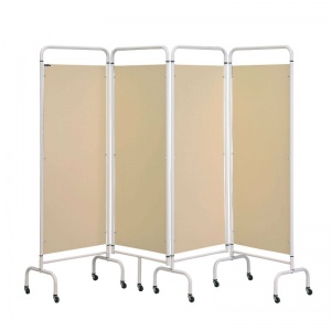 Sunflower Medical Beige Mobile Four-Panel Folding Hospital Ward Screen