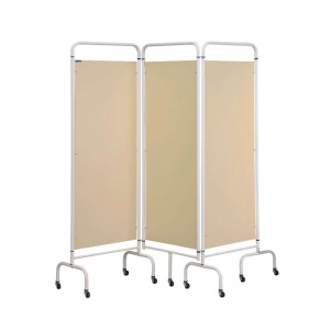 Sunflower Medical Beige Mobile Three-Panel Folding Hospital Ward Screen