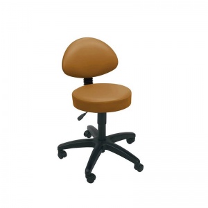 Sunflower Medical Walnut Gas-Lift Stool with Back Rest