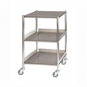Sunflower Medical Surgical Trolley With Stainless Steel Shelf and Two Trays