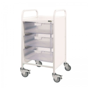Sunflower Medical Vista 50 Storage Trolley with Three Double Depth Clear Trays