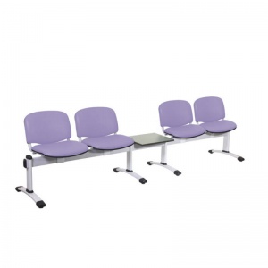 Sunflower Medical Lilac Vinyl Venus Visitor 5 Section Seating with Table and Four Seats