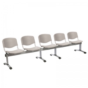 Sunflower Medical Grey Plastic Venus Visitor 5 Section Seating with Five Seats