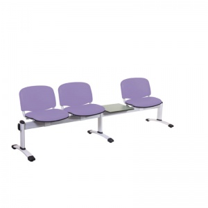 Sunflower Medical Lilac Vinyl Venus Visitor 4 Section Seating with Table and Three Seats