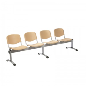 Sunflower Medical Beige Plastic Venus Visitor 4 Section Seating with Four Seats
