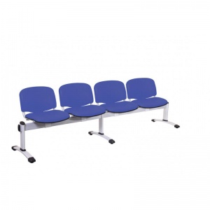 Sunflower Medical Mid Blue Vinyl Venus Visitor 4 Section Seating with Four Seats