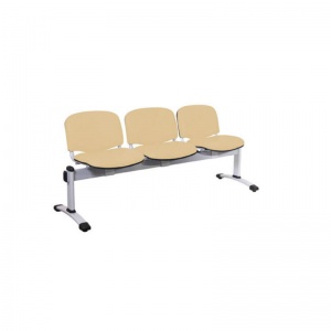 Sunflower Medical Beige Vinyl Venus Visitor 3 Section Seating with Three Seats