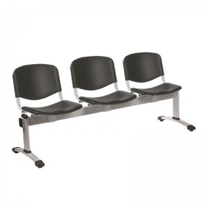 Sunflower Medical Black Plastic Venus Visitor 3 Section Seating with Three Seats