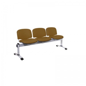 Sunflower Medical Walnut Vinyl Venus Visitor 3 Section Seating with Three Seats