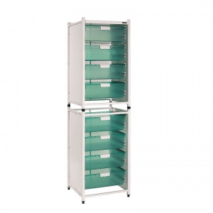Sunflower Medical Vista High-Level Storage Module with Eight Double-Depth Green Trays