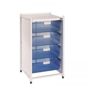 Sunflower Medical Vista Low-Level Storage Module with Four Double-Depth Blue Trays