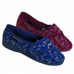 Dunlop Bluebell Women's Slippers (Blue/Burgundy)