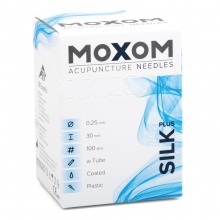 MOXOM Silk Plus Silicone Coated Acupuncture Needles with Guidance Tube (Pack of 100)