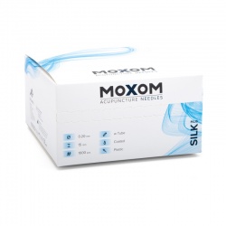 MOXOM Silk Plus Silicone Coated Acupuncture Needles with Guidance Tube (Bulk Pack of 1000)