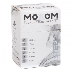 MOXOM Steel Silicone Coated Acupuncture Needles with Guidance Tube (Pack of 100)