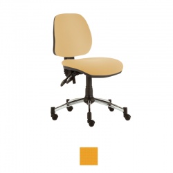 Sunflower Medical Yellow Mid-Back Twin-Lever Intervene Consultation Chair with Chrome Base