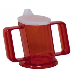 Handy Cup Red Slanted Drinking Cup with Spouted Lid (200ml)