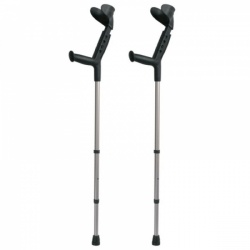 Height-Adjustable Forearm Crutches with Open Cuffs (Pair)