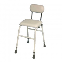 Height-Adjustable Kitchen Perching Stool (White)
