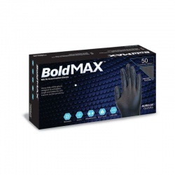 Aurelia Bold Max Black Nitrile Examination Gloves (Pack of 50)