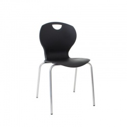 Bristol Maid Plastic Four-Leg Waiting Room Chair (Black)