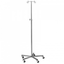 Bristol Maid Two-Hook Stainless Steel Infusion Stand with Weighted Base