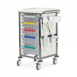 Bristol Maid Stainless-Steel Phlebotomy Trolley (5 Trays Total)