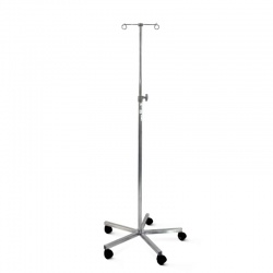 Bristol Maid Stainless-Steel Medical Drip Stand (Two Hooks)