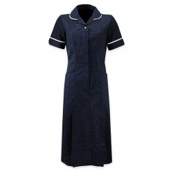 Alexandra Workwear Traditional Women's Classic Collar Spot Print Dress