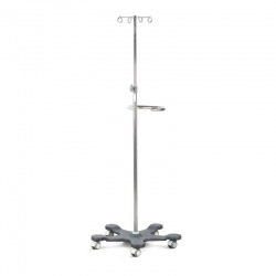 Bristol Maid Stainless-Steel IV Stand (With Handle and Red Cap)