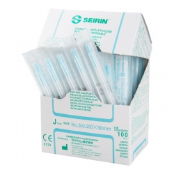 SEIRIN J-Type Acupuncture Needles with Guide Tube 0.20 x 50mm (Pack of 100)