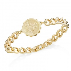 SOS Talisman Gents Gold Tone St Christopher Medical Bracelet