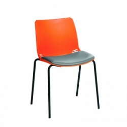 Sunflower Medical Orange Neptune Visitor Chair with Grey Vinyl