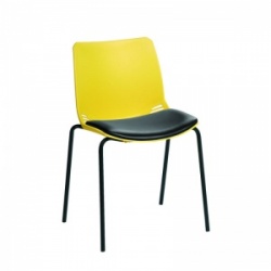 Sunflower Medical Yellow Neptune Visitor Chair with Black Vinyl